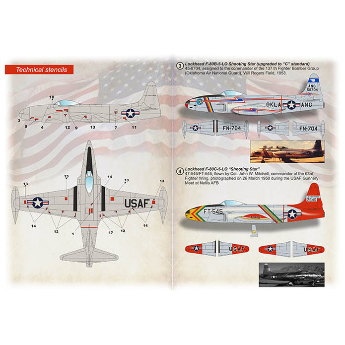 Print Scale 72-447 Decal 1:72 Lockheed F-80. USA & Europe Part 1 The complete set 1.5 leaf