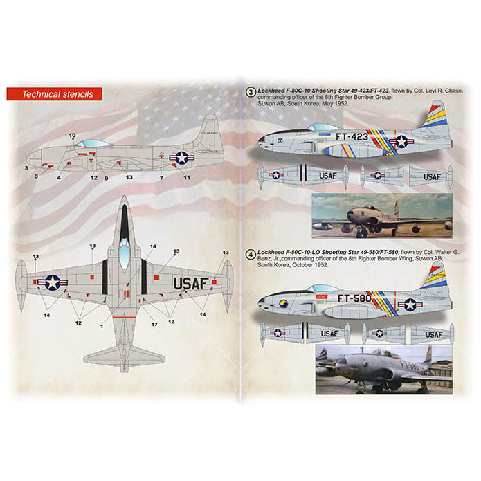Print Scale 72-448 Decal 1:72 Lockheed F-80, Commanding office mounts: USA & Europe Part 2