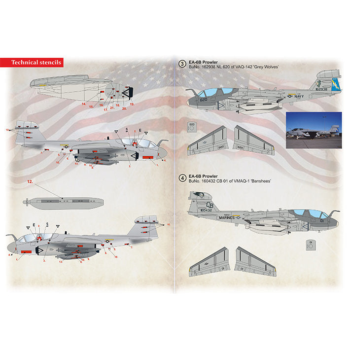 Print Scale 72-450 Decal Grumman EA-6B Prowlers Part 3 Scale 1:72 for Aircraft Plastic model kit