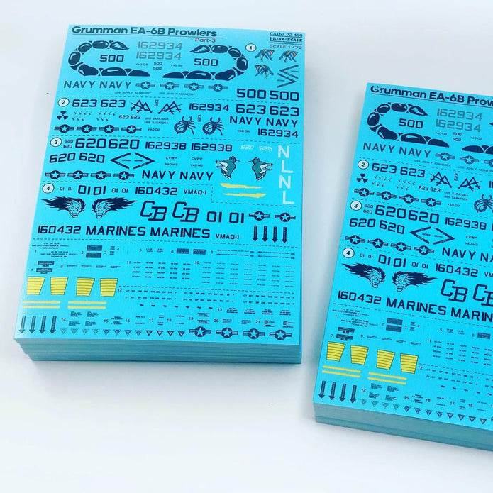 Print Scale 72-450 Decal Grumman EA-6B Prowlers Part 3 Scale 1:72 for Aircraft Plastic model kit
