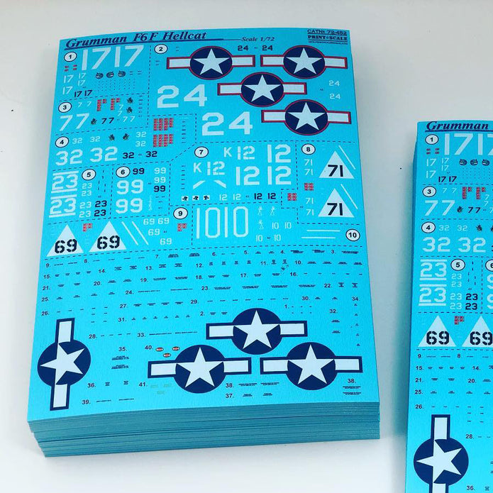 Print Scale 72-452 Decal Grumman F6F Hellcat Scale 1:72 for Aircraft Plastic model kit