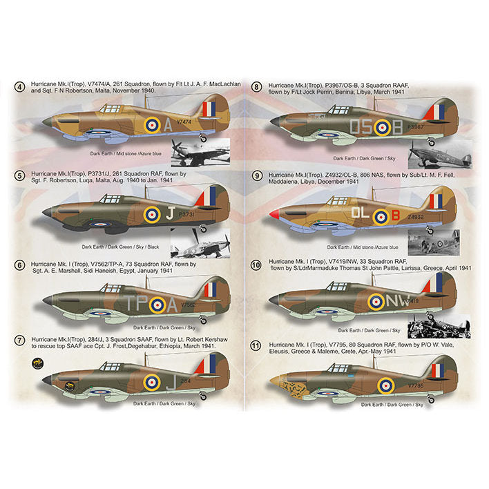 Print Scale 72-458 Decal Hurricane Aces in the Mediterranean & Africa. Part 1 Scale 1:72