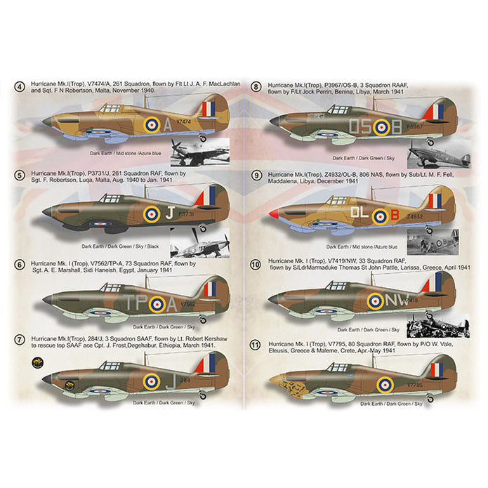 Print Scale 72-458 Decal Hurricane Aces in the Mediterranean & Africa. Part 1 Scale 1:72