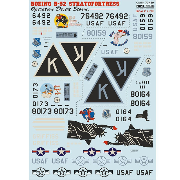Print Scale 72-459 Decal B-52 Stratofortress. Operation Desert Storm Scale 1:72 for Aircraft Plastic model kit