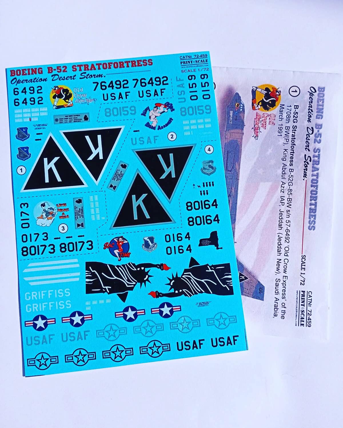 Print Scale 72-459 Decal B-52 Stratofortress. Operation Desert Storm Scale 1:72 for Aircraft Plastic model kit