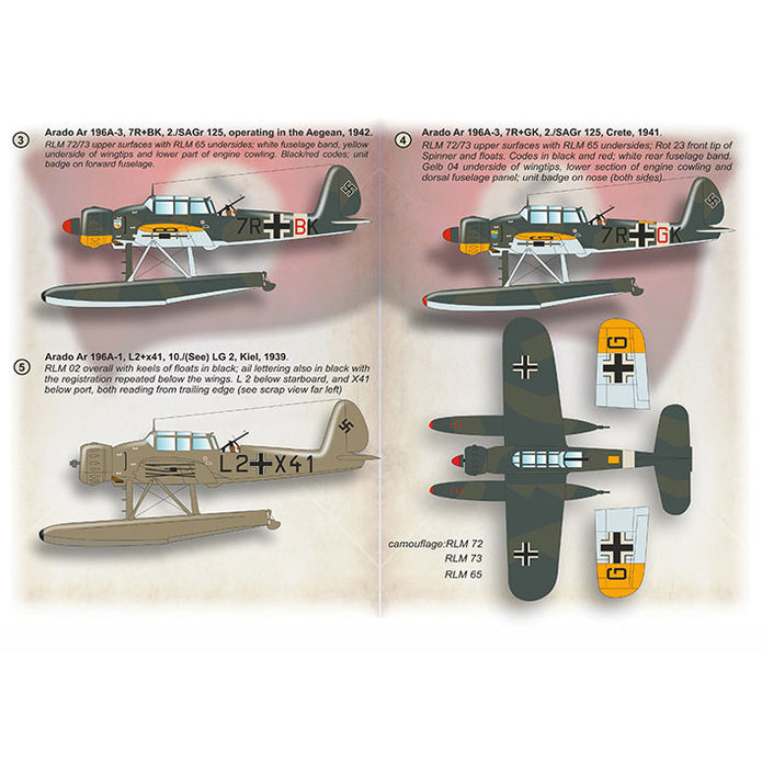 Print Scale 72-461 Decal Arado Ar 196 Scale 1:72 for Aircraft Plastic model kit