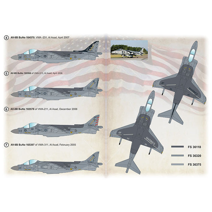 Print Scale 72-463 Decal 1:72 AV-8B Harrier. Units operation Iraqoi Freedom I-VI