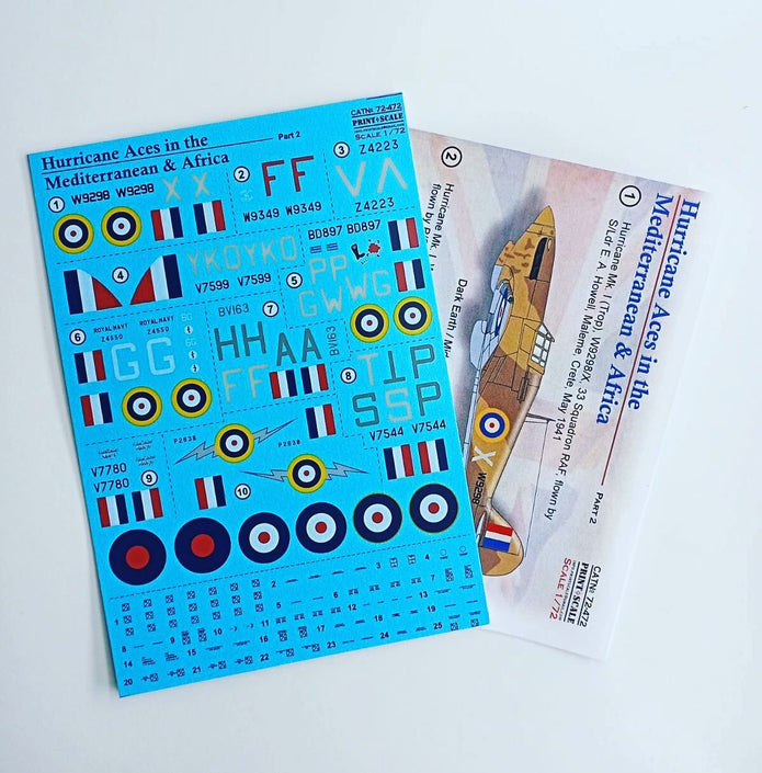 Print Scale 72-472 Decal 1:72 Hurricane Aces in the Mediterranean & Africa. Part 2