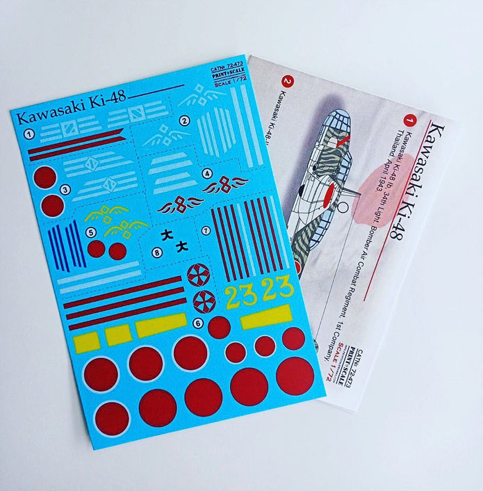 Print Scale 72-473 Decal Kawasaki Ki-48 Scale 1:72 for Aircraft Plastic model kit