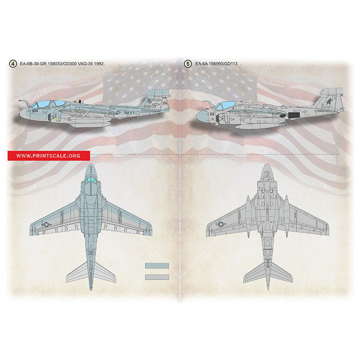 Print Scale 72-474 Decal GrummanEA-6A Intruder Electronic Aggressor Scale 1:72 for Aircraft Plastic model kit