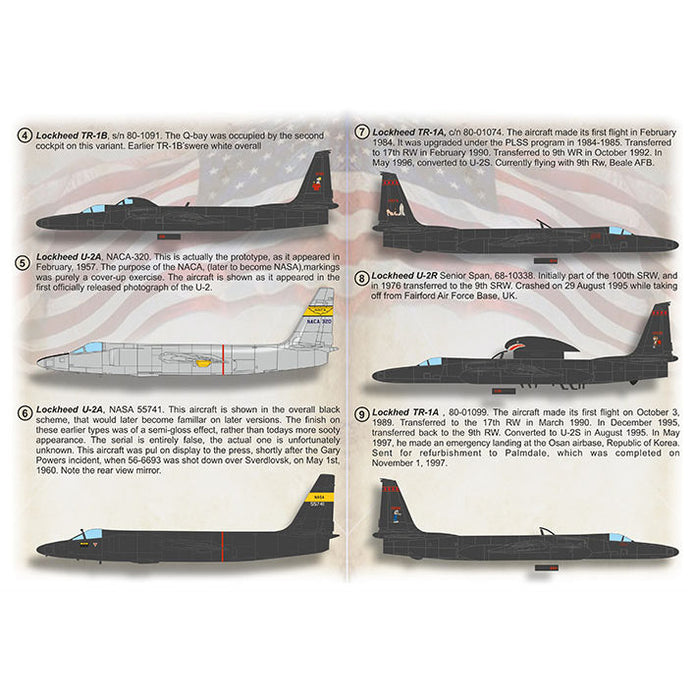 Print Scale 72-475 Decal Lockheed U-2/TR-1 The complete set 1.5 leaf  Scale 1:72 for Aircraft Plastic model kit