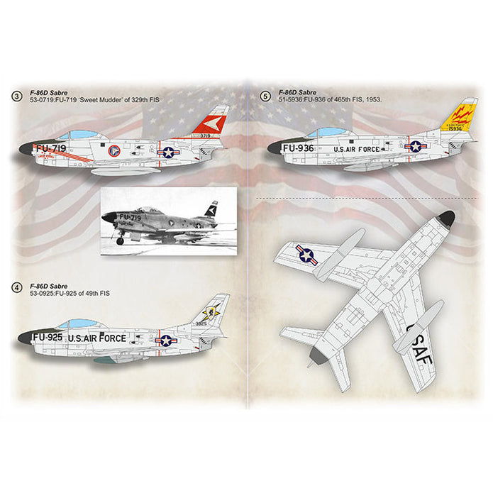 Print Scale 72-482 Decal North American F-86D Sabre Dog Scale 1:72 for Aircraft Plastic model kit