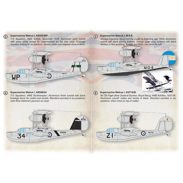 Print Scale 72-484 Decal Supermarine Walrus  Scale 1:72 for Aircraft Plastic model kit