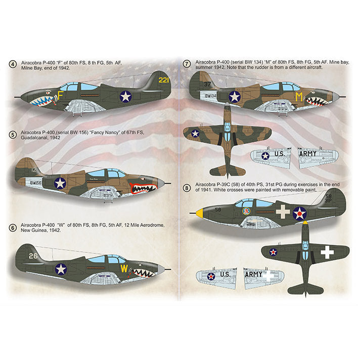 Print Scale 72-485 Decal Bell P-39 Airacobra Scale 1:72 for Aircraft Plastic model kit