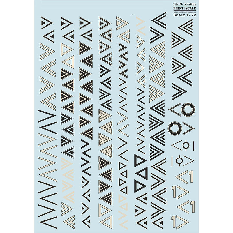 Print Scale 72-486 Decal 1:72 Luftwaffe 1940-45 insignia. Winkel. The complete set 1.5 leaf