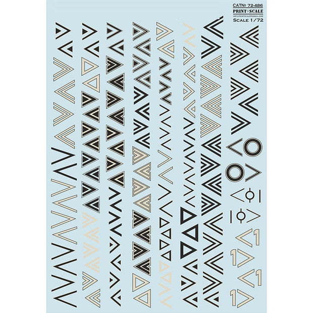 Print Scale 72-486 Decal 1:72 Luftwaffe 1940-45 insignia. Winkel. The complete set 1.5 leaf
