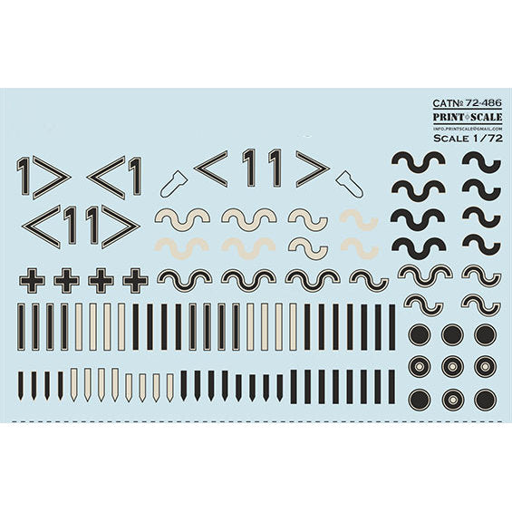 Print Scale 72-486 Decal 1:72 Luftwaffe 1940-45 insignia. Winkel. The complete set 1.5 leaf