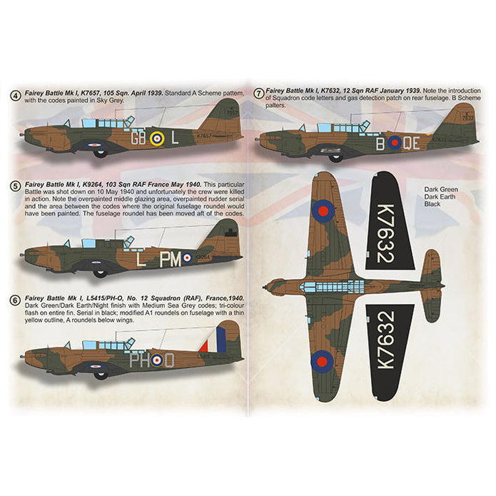 Print Scale 72-489 Decal Fairey Battle Part 2 Scale 1:72 for Aircraft Plastic model kit
