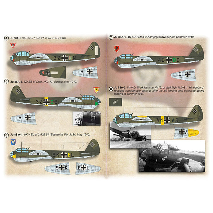 Print Scale 72-492 Decal Junkers Ju 88 Scale 1:72 for Aircraft Plastic model kit