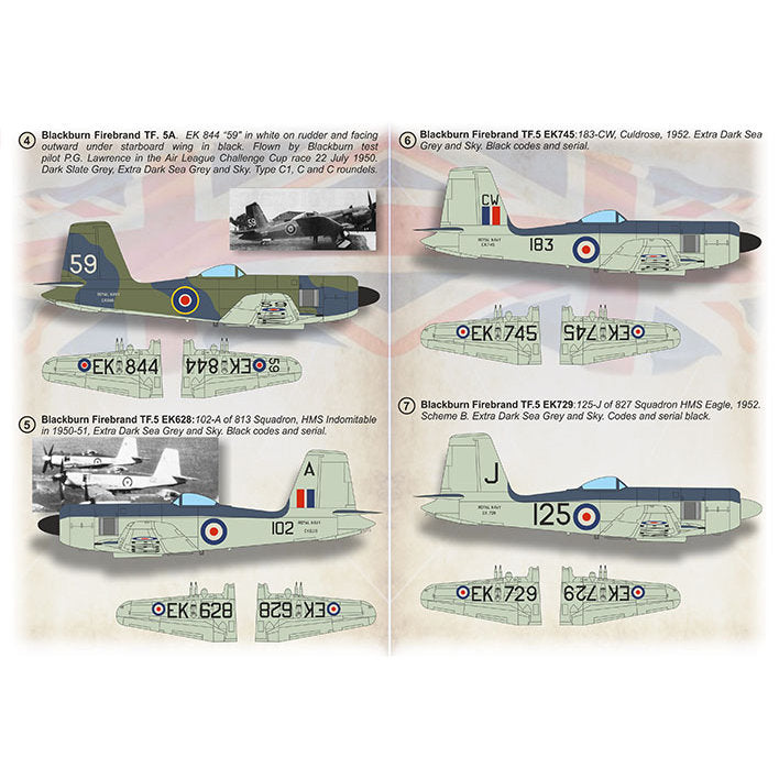 Print Scale 72-496 Decal Blackburn B.46 Firebrand TF.Mk.5 Scale 1:72 for Aircraft Plastic model kit