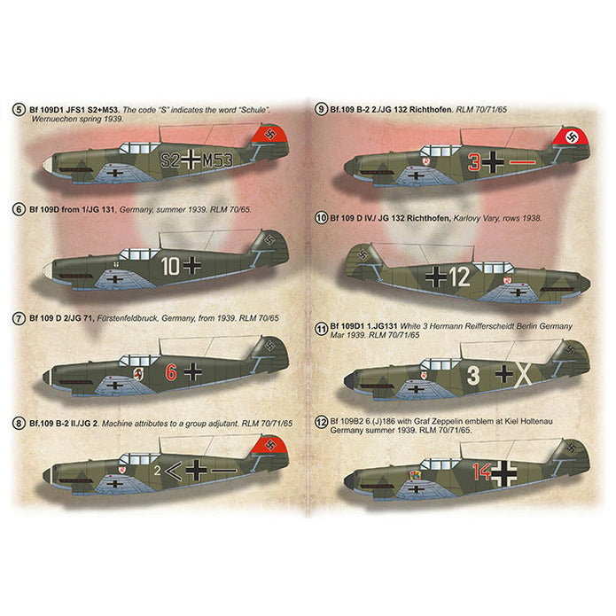 Print Scale 72-497 Decal Bf-109 Messerschmitt B/D  Scale 1:72 for Aircraft Plastic model kit