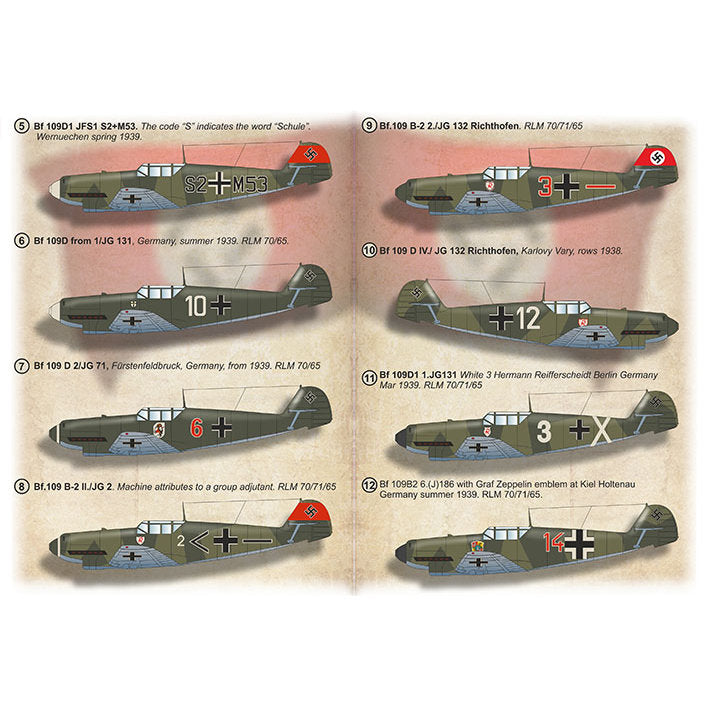 Print Scale 72-497 Decal Bf-109 Messerschmitt B/D  Scale 1:72 for Aircraft Plastic model kit
