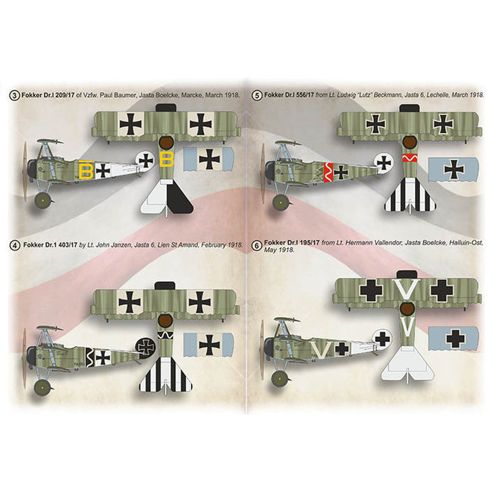 Print Scale 72-504 Decal Fokker Dr I Scale 1:72 for Aircraft Plastic model kit