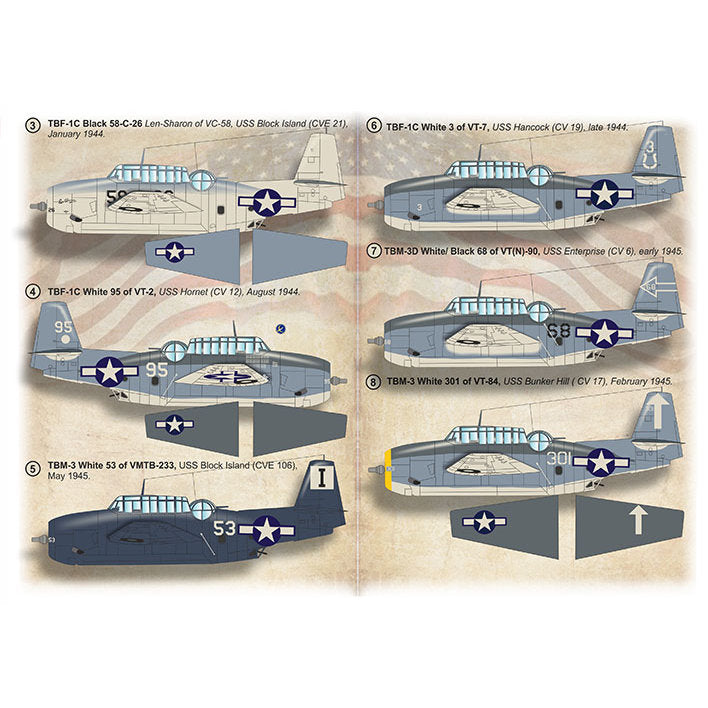 Print Scale 72-511 Decal TBF-TBM Avenger Units of World War II Scale 1:72 for Aircraft Plastic model kit