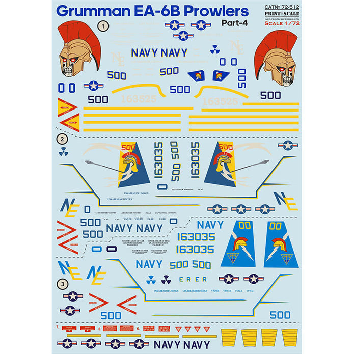 Print Scale 72-512 Decal EA-6 Prowler Part 4 Scale 1:72 for Aircraft Plastic model kit
