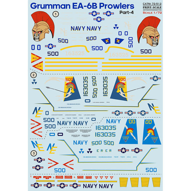 Print Scale 72-512 Decal EA-6 Prowler Part 4 Scale 1:72 for Aircraft Plastic model kit