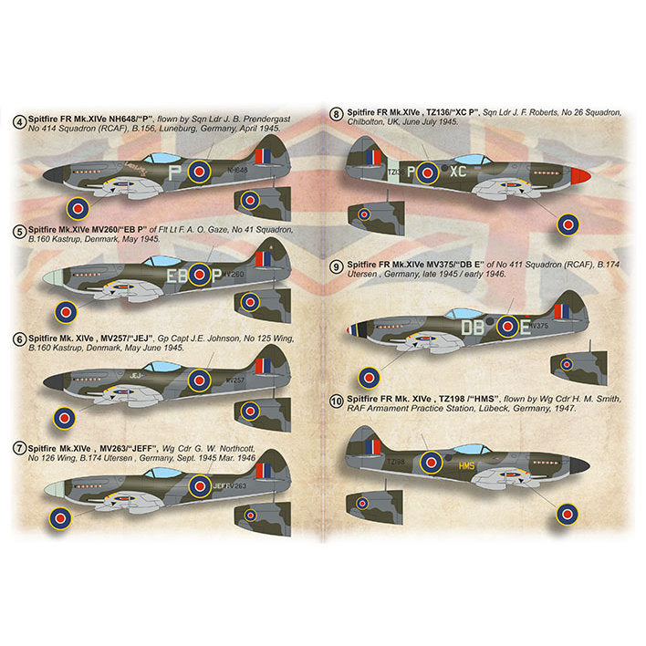 Print Scale 72-516 Decal 1:72 Supermarine Spitfire Mk lV (Low Backs) Over Europe