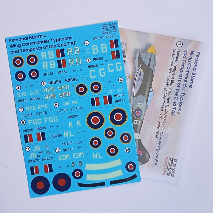 Print Scale 72-518 Decal 1:72 Wing Commander Typhoons and Tempests of the 2 nd TAF