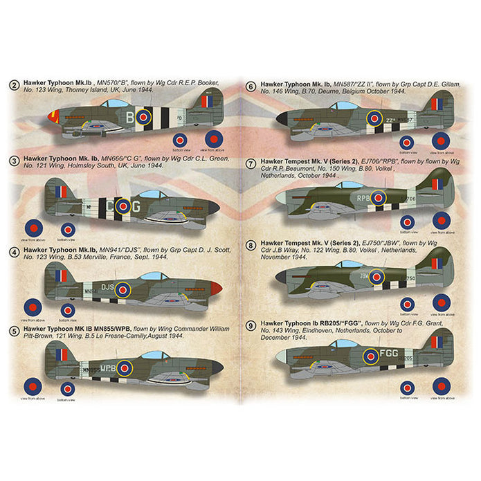 Print Scale 72-518 Decal 1:72 Wing Commander Typhoons and Tempests of the 2 nd TAF