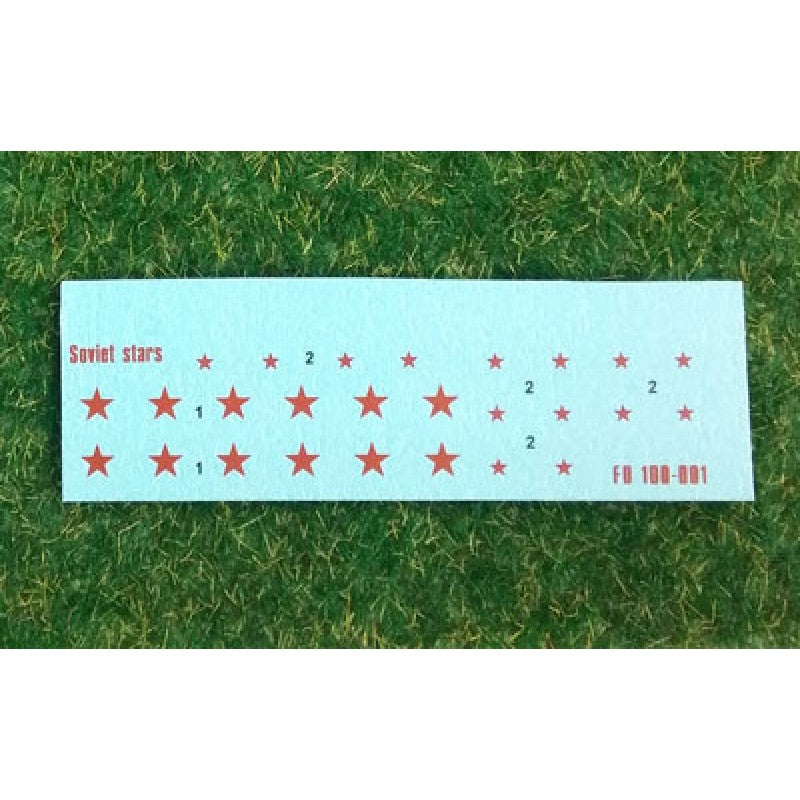 Foxbot 100-001 Decal Soviet Red Stars Scale 1:100 for Tank Plastic Model Kit