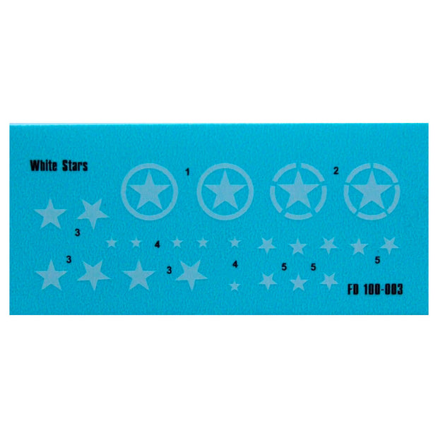 Foxbot 100-003 Decal White Star WW2 military vehicles (Allied stars) Scale 1:100 for Tank Plastic Model Kit