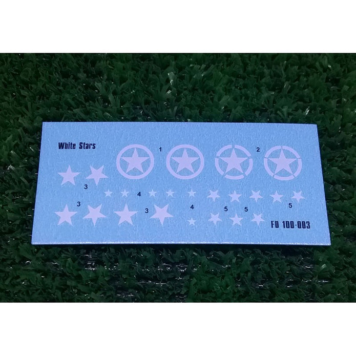 Foxbot 100-003 Decal White Star WW2 military vehicles (Allied stars) Scale 1:100 for Tank Plastic Model Kit