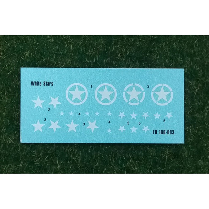 Foxbot 100-003 Decal White Star WW2 military vehicles (Allied stars) Scale 1:100 for Tank Plastic Model Kit