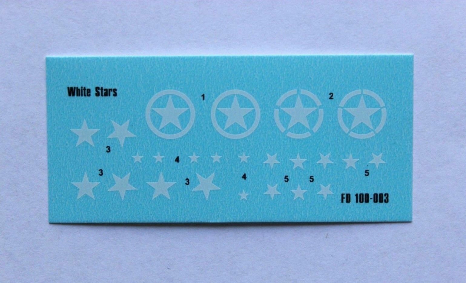 Foxbot 100-003 Decal White Star WW2 military vehicles (Allied stars) Scale 1:100 for Tank Plastic Model Kit