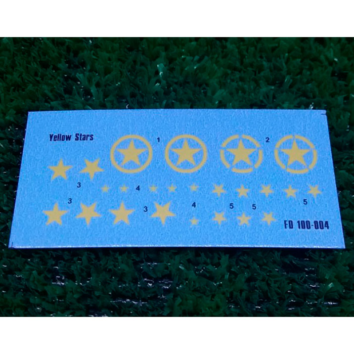 Foxbot 100-004 Decal Yellow Star WW2 military vehicles (Allied stars) Scale 1:100 for Tank Plastic Model Kit