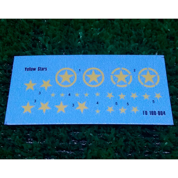 Foxbot 100-004 Decal Yellow Star WW2 military vehicles (Allied stars) Scale 1:100 for Tank Plastic Model Kit