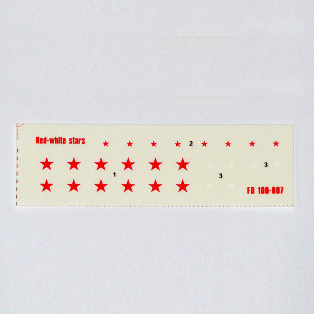 Foxbot 100-007 Decal Soviet Red-White Stars Scale 1:100 for Tank Plastic Model Kit