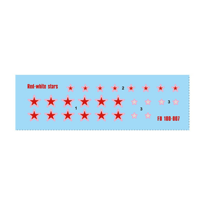 Foxbot 100-007 Decal Soviet Red-White Stars Scale 1:100 for Tank Plastic Model Kit