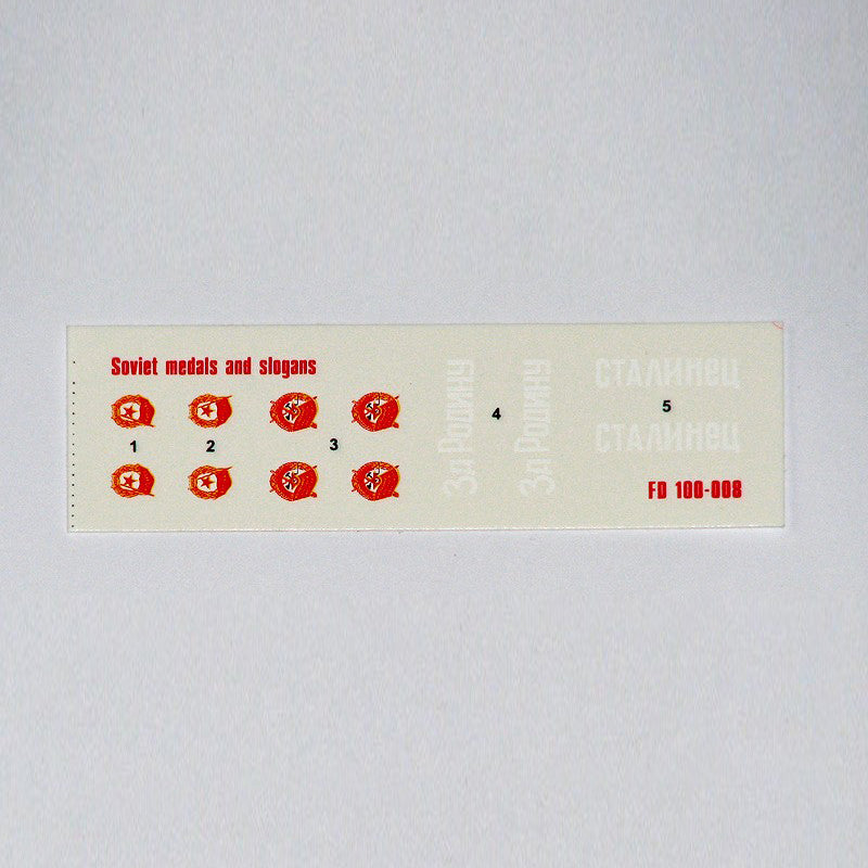Foxbot 100-008 Decal Soviet Medals and Slogans Scale 1:100 for Tank Pl ...
