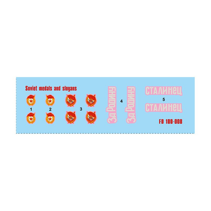 Foxbot 100-008 Decal Soviet Medals and Slogans Scale 1:100 for Tank Pl ...