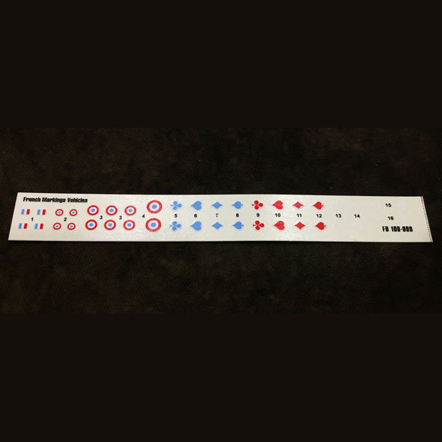 Foxbot 100-009 Decal French Markings Vehicles WWII Scale 1:100 for Tank Plastic Model Kit