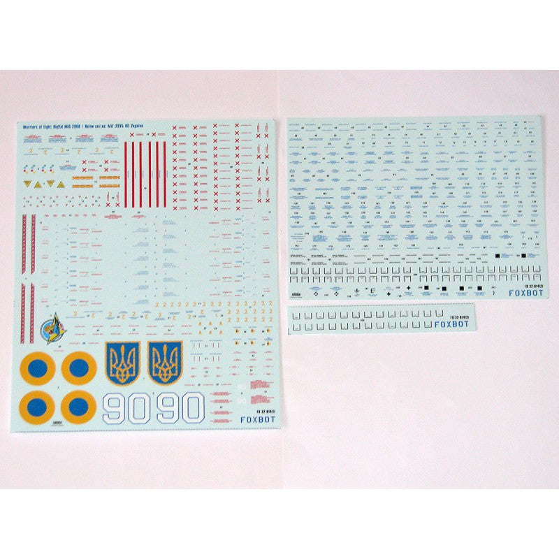 Foxbot 32-014A Decal: Mikoyan MiG-29UB, Ukrainian Air Forces, digital camouflage (decals with masks) Scale 1:32