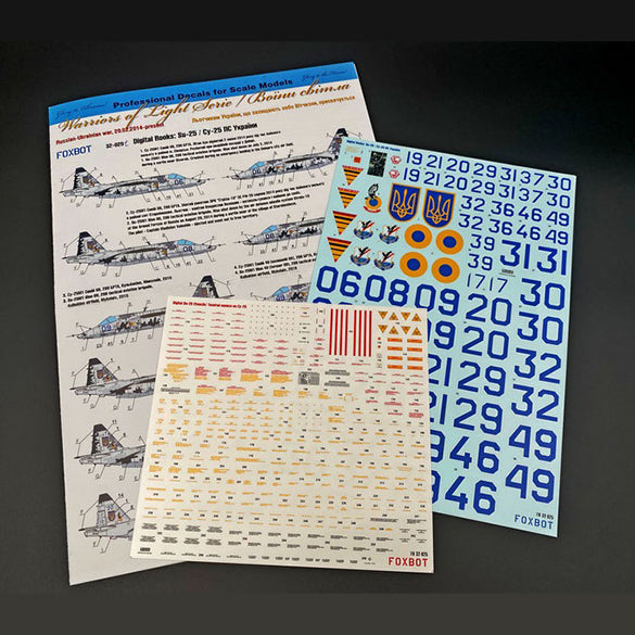 Foxbot 32-025T Decal Su-25M1 Ukrainian Air Forces, digital camouflage and Stencils Scale 1:32