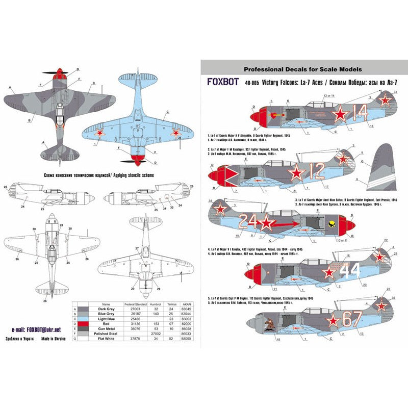 Foxbot 48-005 Decals 