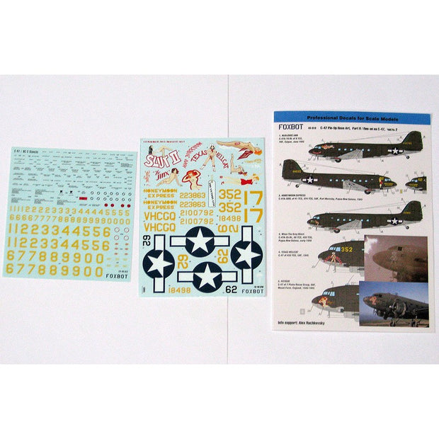 Foxbot 48-018 Decals Douglas C-47 Skytrain/Dakota Pin-Up Nose Art and Stencils (Part II) Scale 1:48