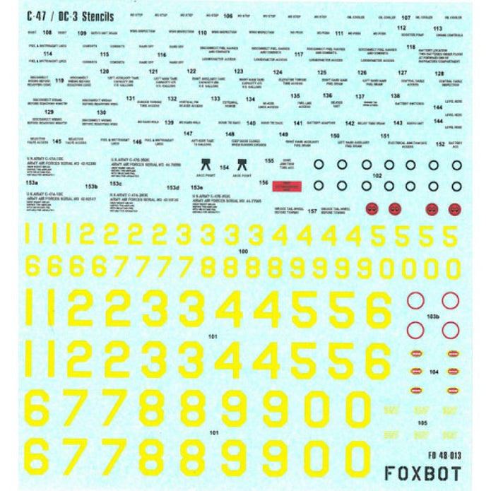 Foxbot 48-018 Decals Douglas C-47 Skytrain/Dakota Pin-Up Nose Art and Stencils (Part II) Scale 1:48